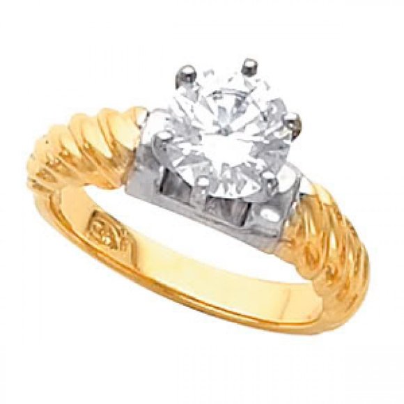 Diamond Ring 14K Gold (0.34 Ct G Si2 ) Gia C100666 - Picture 1 of 4